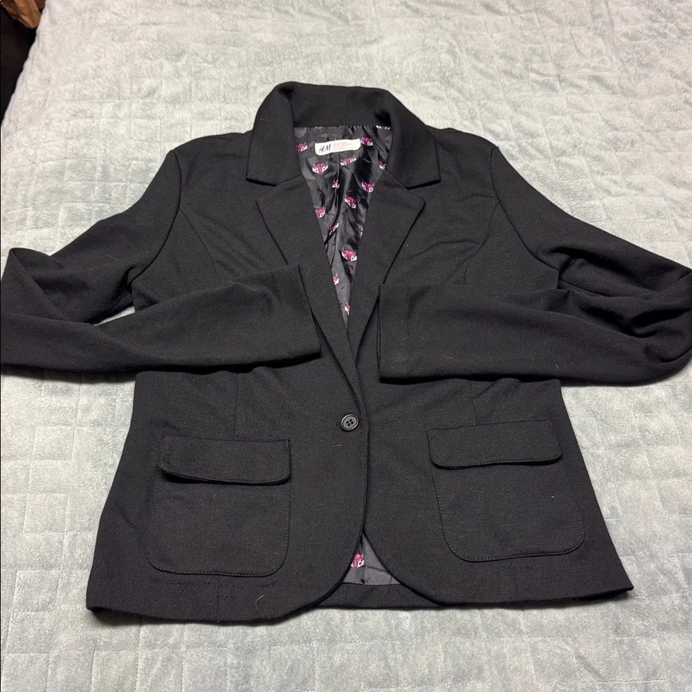 H&M Girls' Blazer, Black, Juniors, Adult S, Size 14 and Up